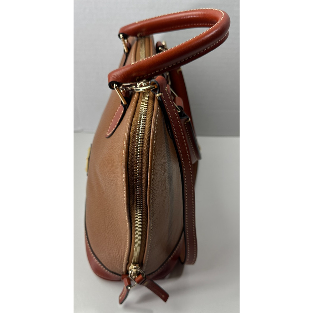 Dooney & Bourke Pebble Grain Zip Zip Satchel Tan Brown Purse Leather Handbag - Picture 6 of 16